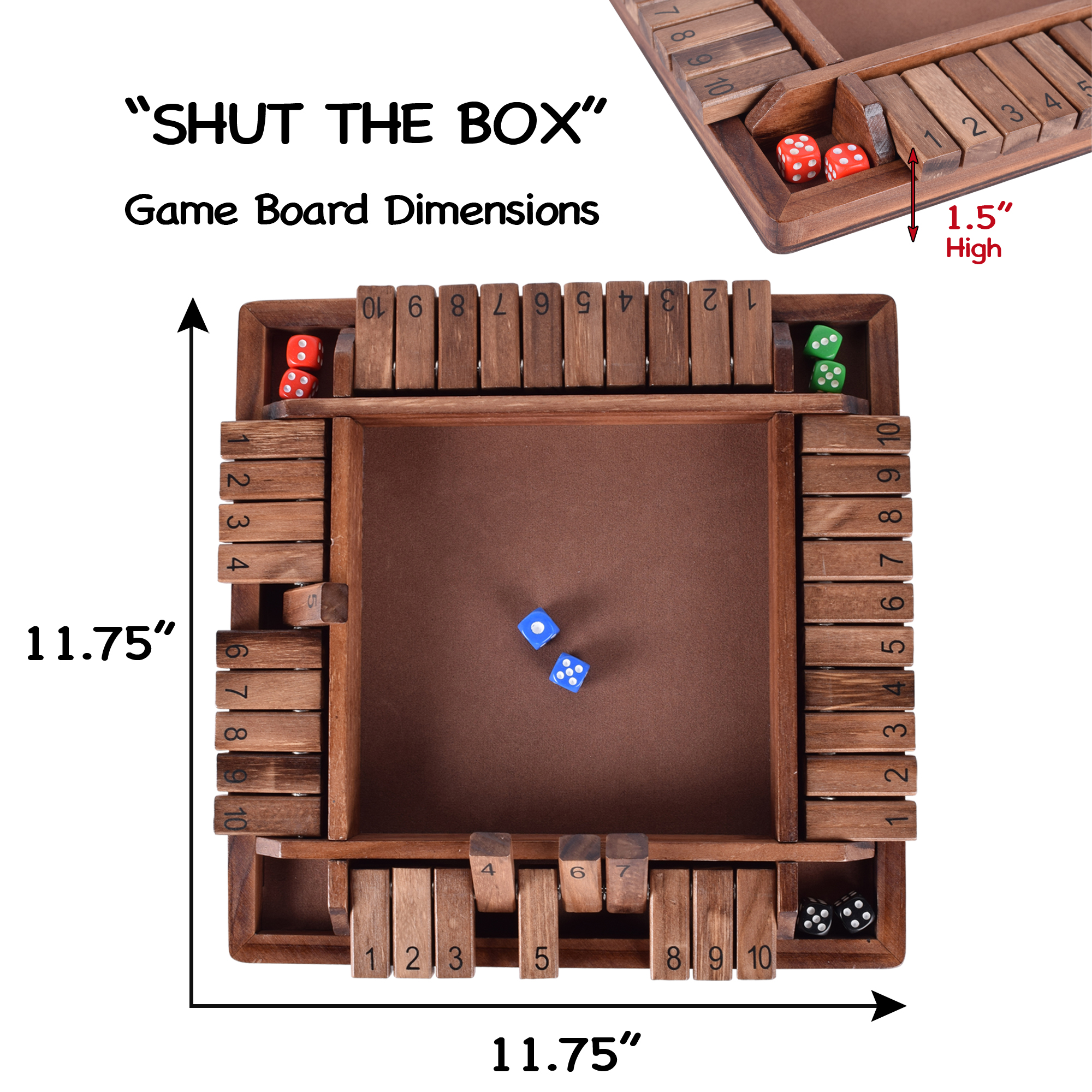 Educational Math Learning-Shut The Box Game for 2-4 players