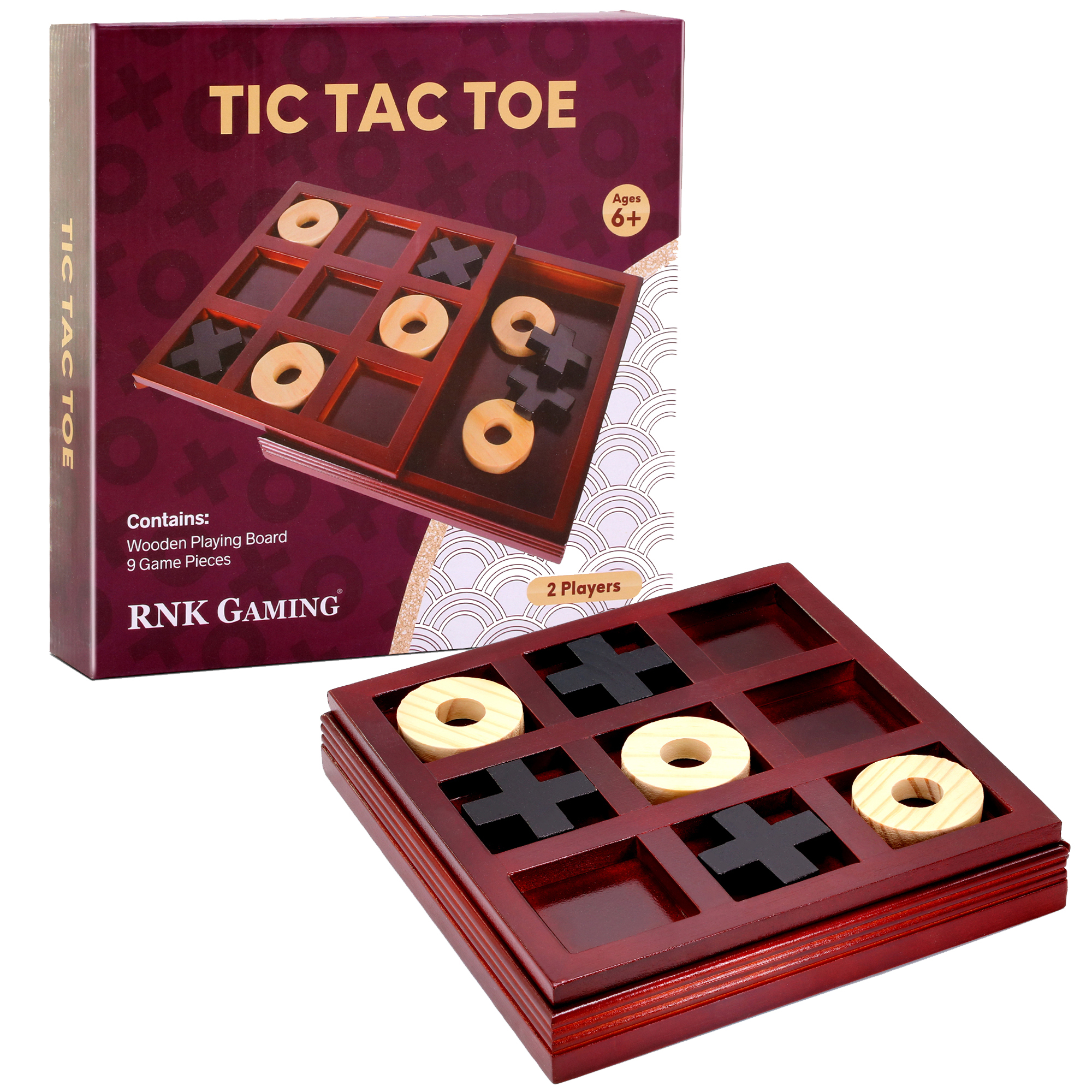 Wood Tic Tac Toe, Classic XOXO