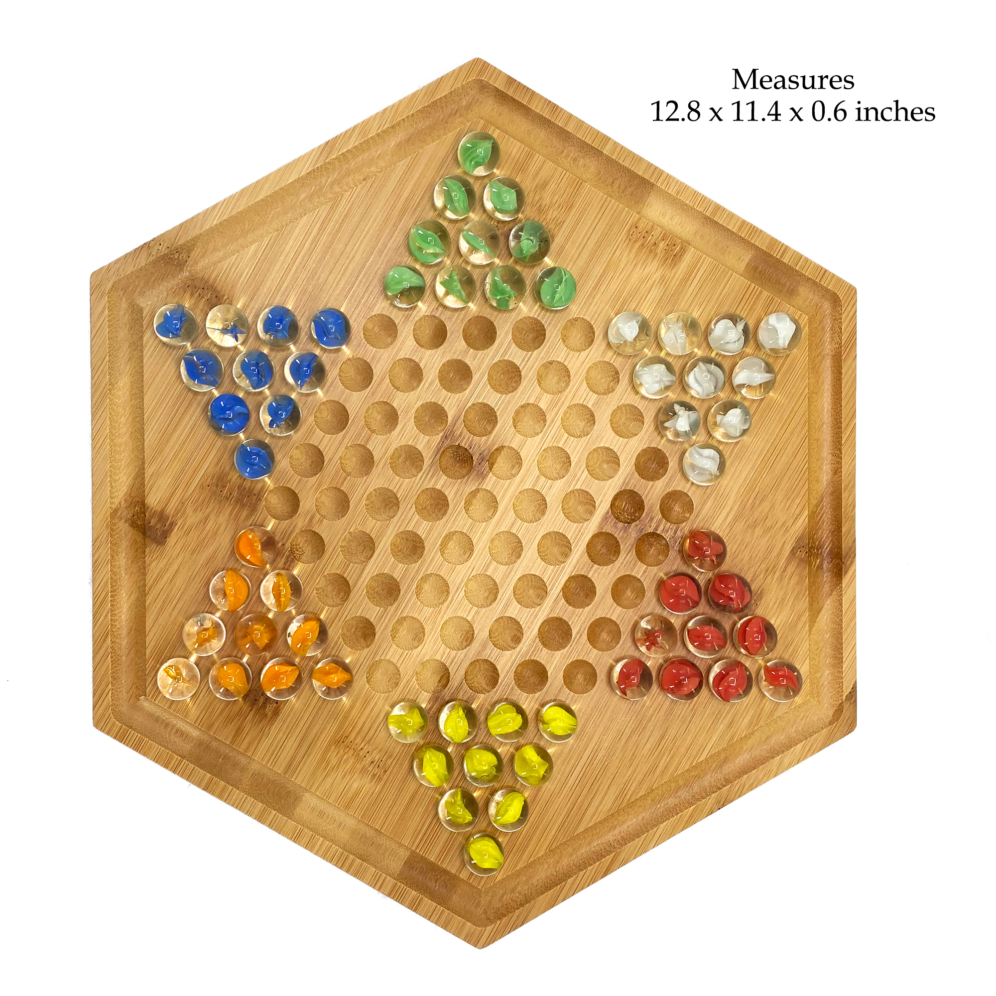 Details about   Wooden Chinese Checkers 12 Inches Board Game 6 Color Glass Marbles Family Fun 